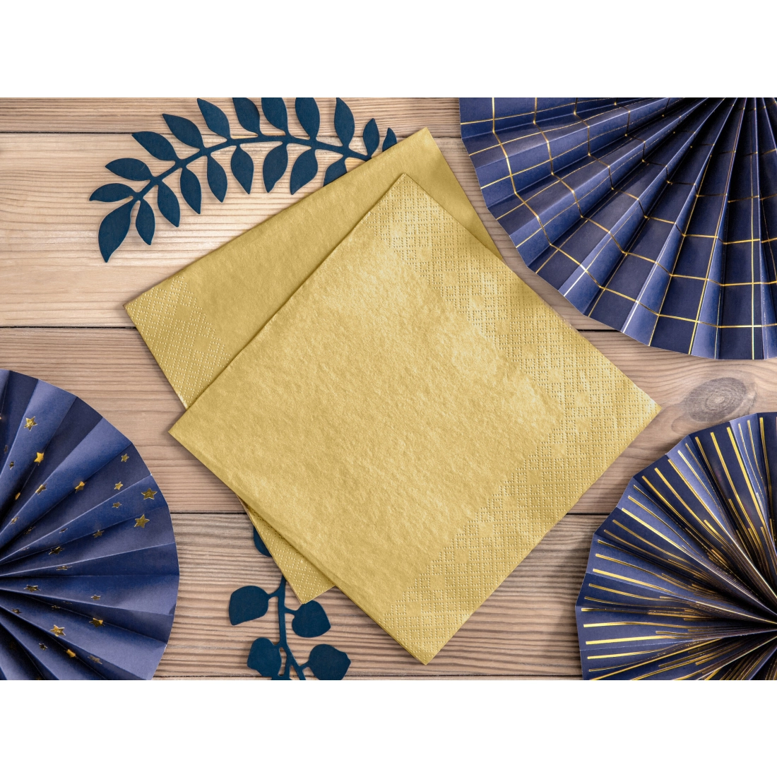 3-slojne zlate metalne serviete 40 x 40 cm – 20 kosov