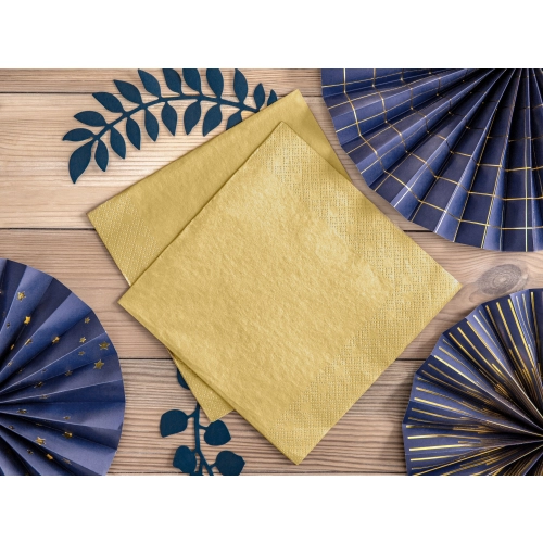 3-slojne zlate metalne serviete 40 x 40 cm – 20 kosov