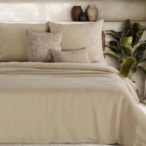 Set obliečok 220x200 cm ľanovo bavlnený béžový