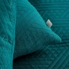 Set prehoz a obliečky 200x220 cm mikrovláknové s geometrickým vzorom, tmavotyrkysové