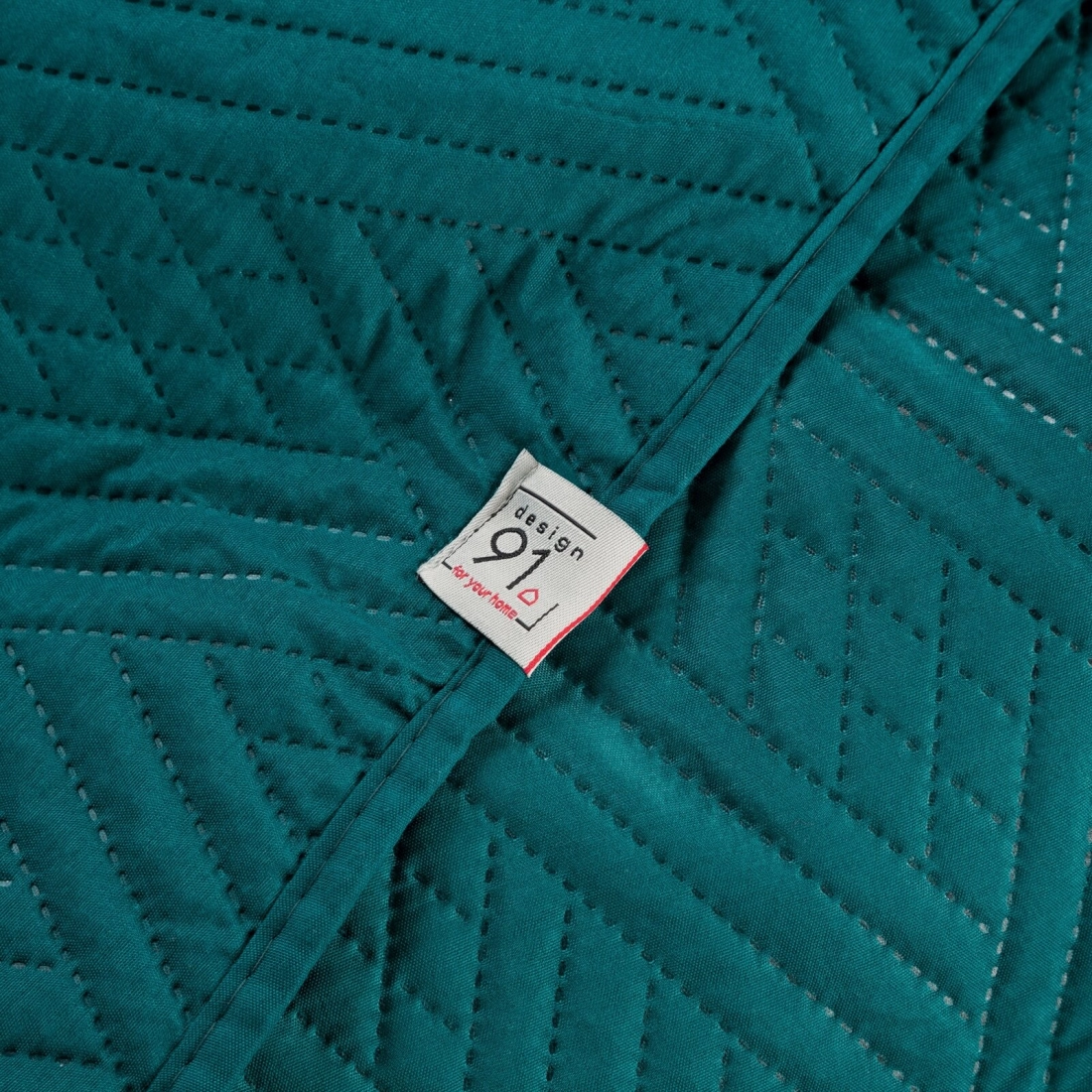 Set prehoz a obliečky 200x220 cm mikrovláknové s geometrickým vzorom, tmavotyrkysové