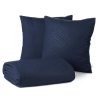 Set prehoz a obliečky 200x220 cm mikrovláknové, tmavomodré
