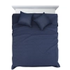 Set prehoz a obliečky 200x220 cm mikrovláknové, tmavomodré