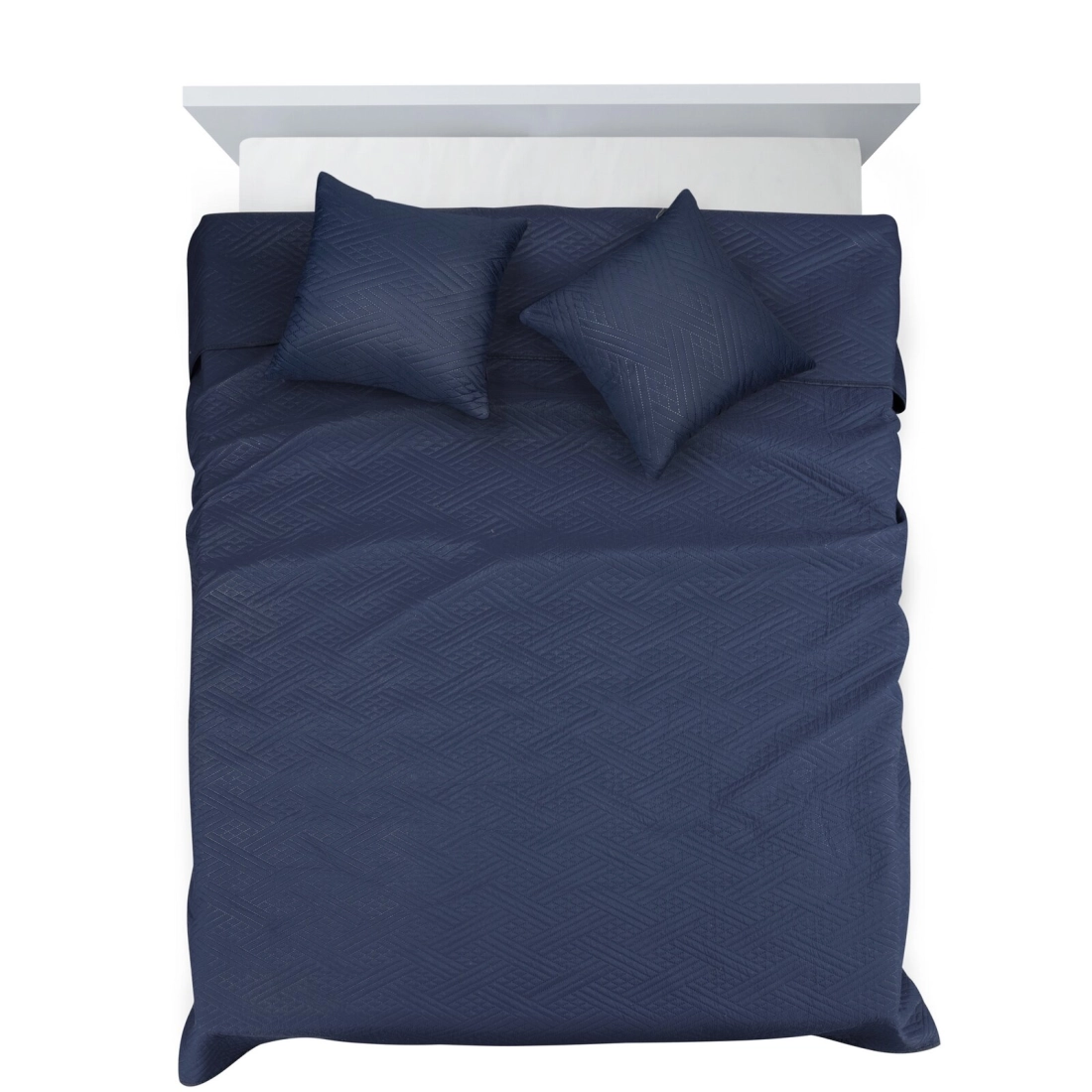 Set prehoz a obliečky 200x220 cm mikrovláknové, tmavomodré