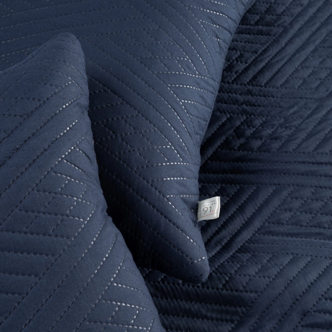 Set prehoz a obliečky 200x220 cm mikrovláknové, tmavomodré