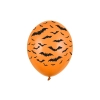 Baloane portocalii rezistente cu lilieci 30 cm – decorațiune de Halloween, 6 buc.