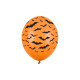 Erős narancssárga lufik denevérekkel 30 cm – Halloween dekoráció, 6 db Erős narancssárga lufik denevérekkel 30 cm – Halloween dekoráció, 6 db