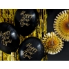 Silvestrski baloni 30 cm črni z napisom Happy New Year, 6 kos