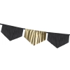 Črno-zlata praznična girlanda, 3 m – papirnat okras za zabave
