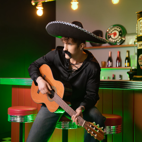 Sombrero mexický klobúk so strieborným lemom na párty