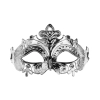 Srebrna karnevalska maska za obraz 17 x 9 cm z elegantnim vzorcem