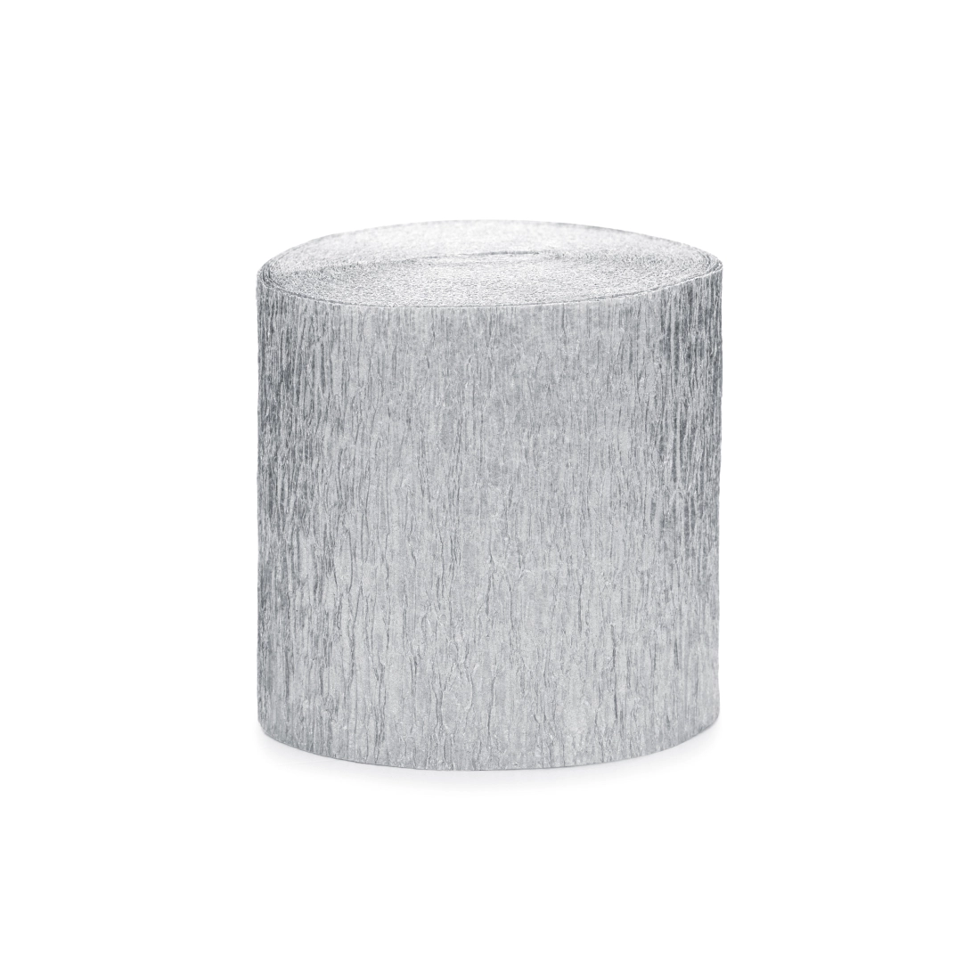 Srebrni krep trak za okrasitev, 5 cm x 10 m, 4 kosi