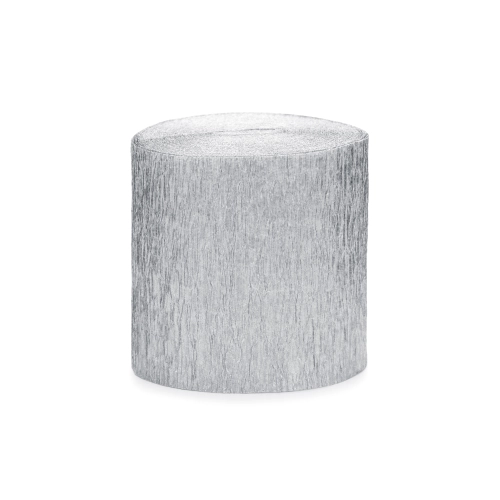 Stříbrná krepová girlanda 5 cm x 10 m – 4 ks v balení