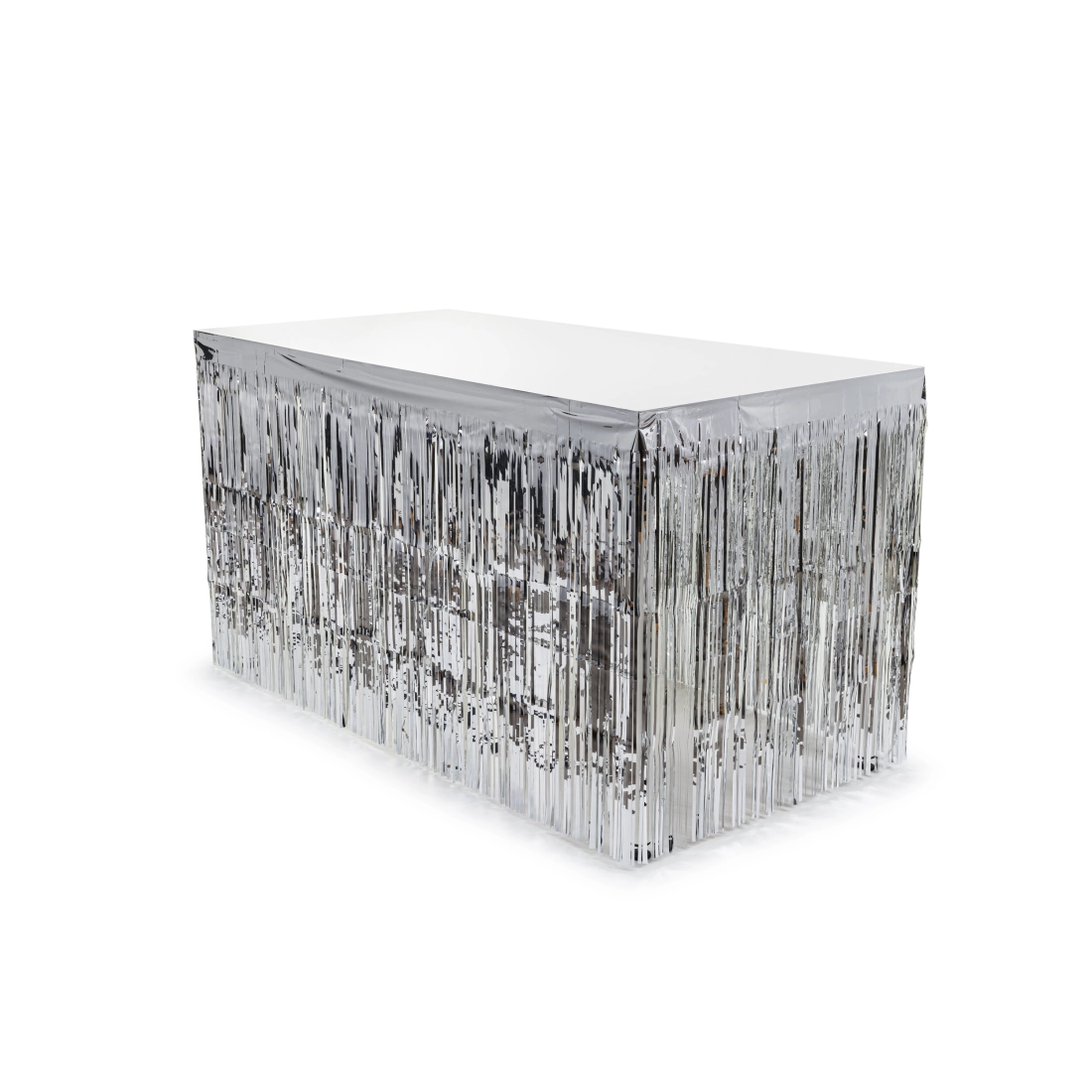 Srebrno kovinska folija resasta namizna krila 300×80 cm