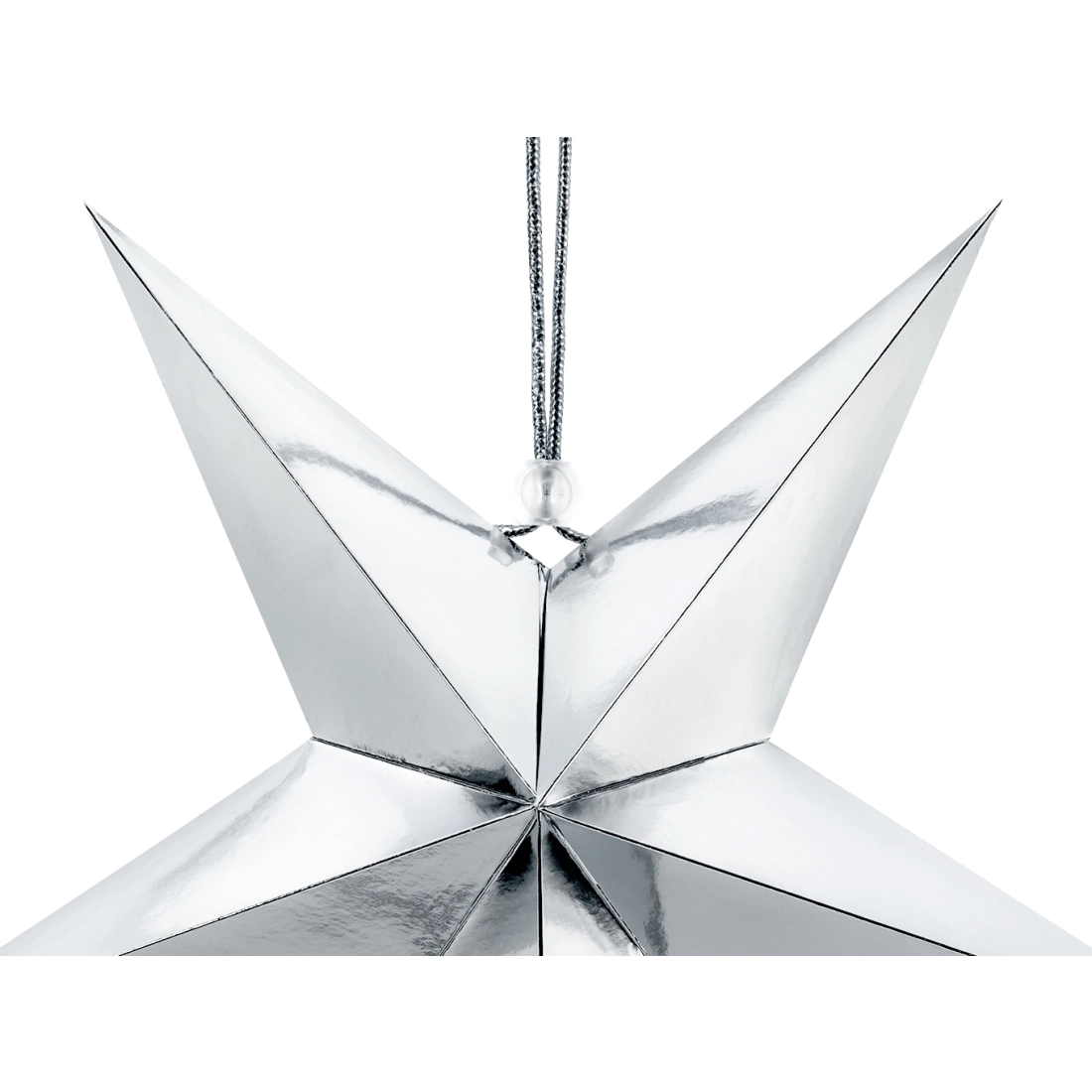 Srebrna papirnata zvezda za obešanje 30 cm – zrcalni učinek, DIY