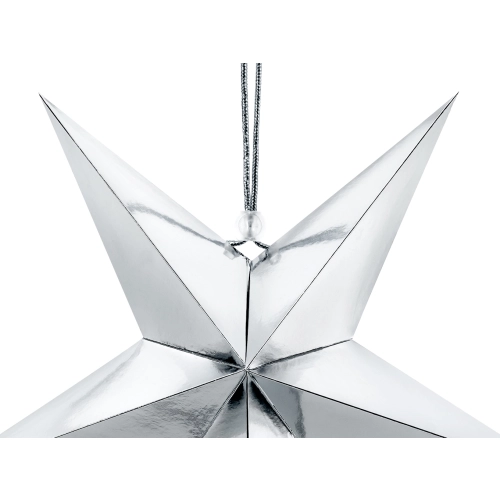 Srebrna papirnata zvezda za obešanje 30 cm – zrcalni učinek, DIY