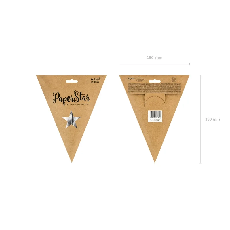 Srebrna papirnata zvezda za obešanje 30 cm – zrcalni učinek, DIY