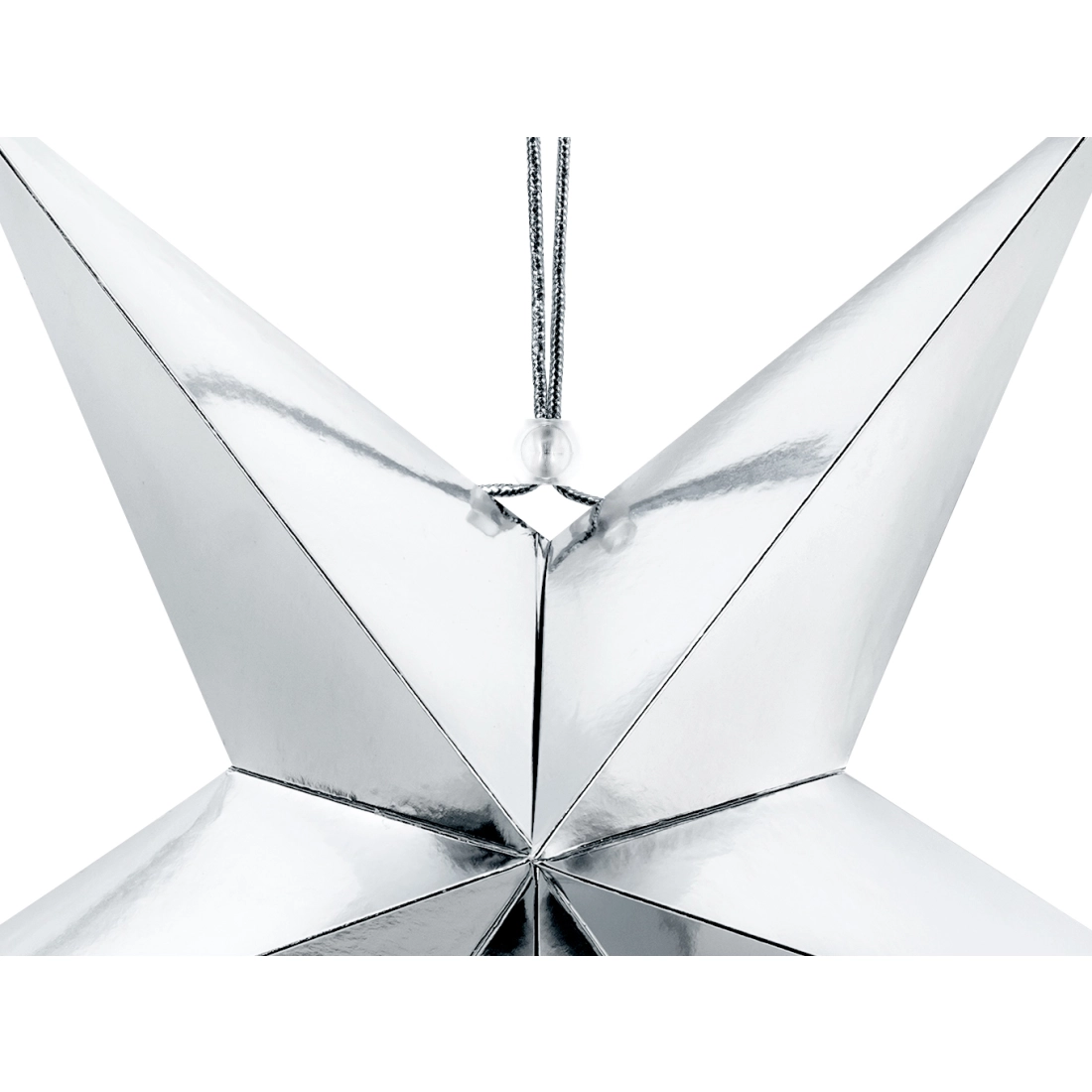 Srebrna papirnata zvezda za obešanje, 45 cm, DIY dekoracija