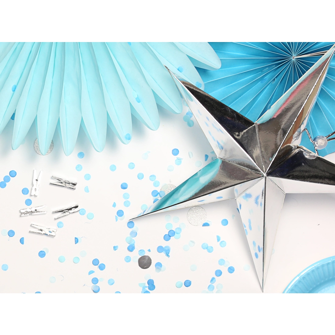 Srebrna papirnata zvezda za obešanje, 45 cm, DIY dekoracija