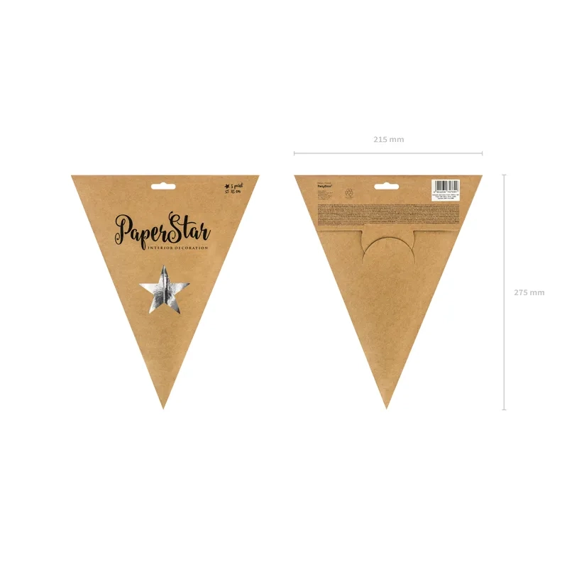 Srebrna papirnata zvezda za obešanje, 45 cm, DIY dekoracija