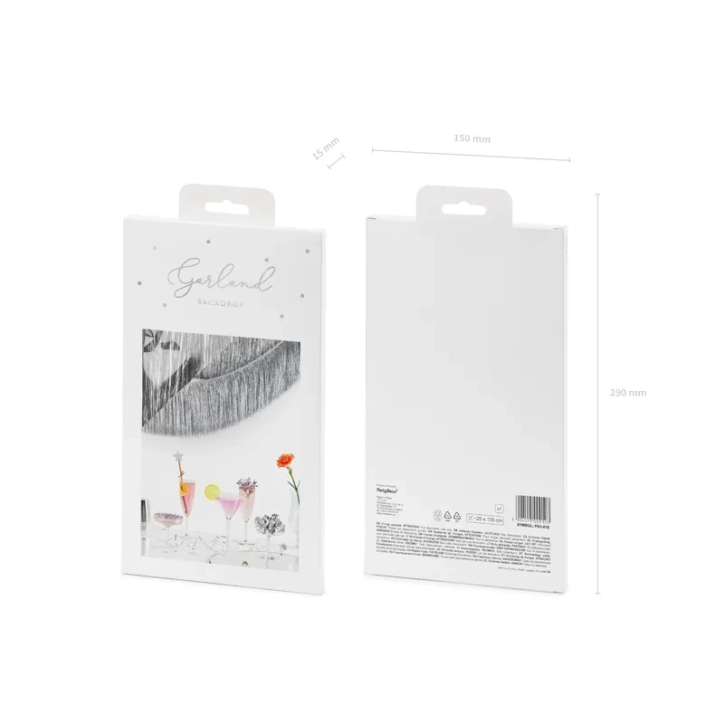 Srebrni viseči trakovi za zabavo, 135 cm x 20 cm