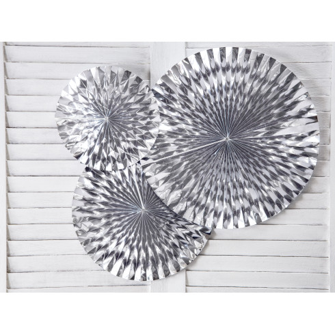 Srebrni dekorativni rozeti za zabavo, 3 kosi, zrcalni učinek