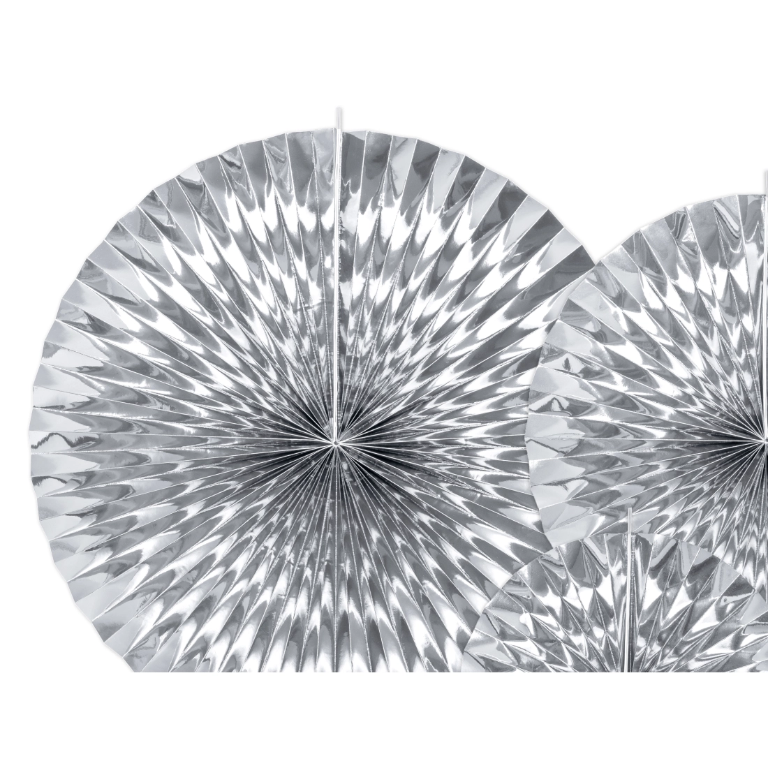 Srebrne dekorativne rozete za obešanje, 3 kosi, zrcalni učinek