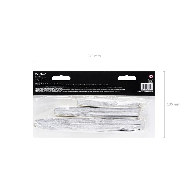 Srebrne dekorativne rozete za obešanje, 3 kosi, zrcalni učinek