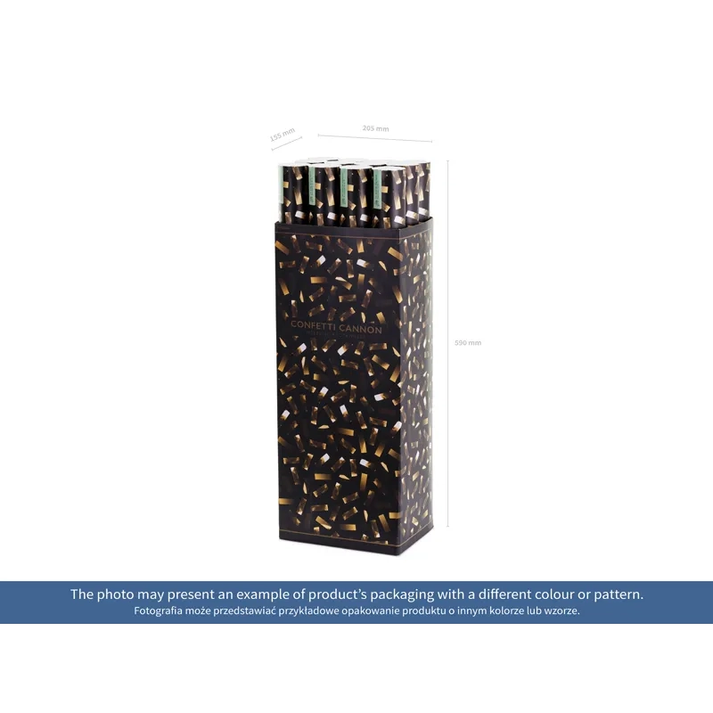 Srebrni konfeti top 60 cm – kovinski učinek