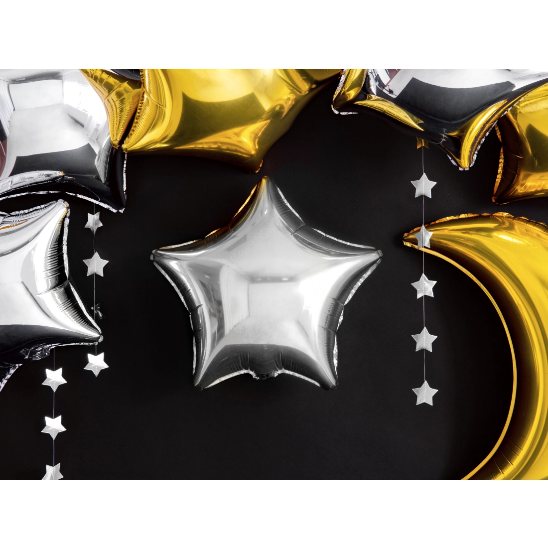 Srebrni folija balon zvezda 48 cm – kovinski dekorativni balon