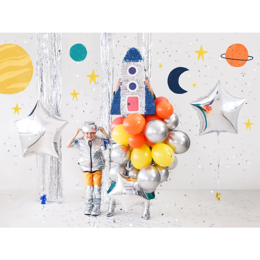 Srebrni folijski balon zvezda 70 cm – kovinski dekorativni balon