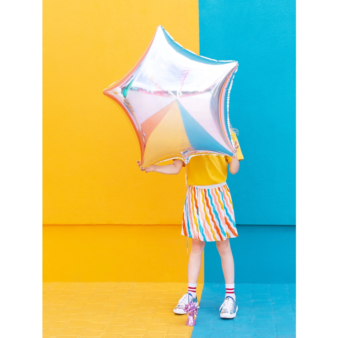 Srebrni folijski balon zvezda 70 cm – kovinski dekorativni balon