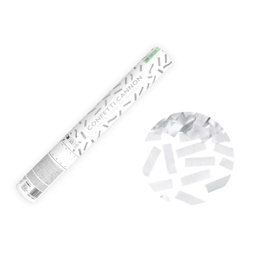 Cannone spara coriandoli argento 40 cm – coriandoli di carta