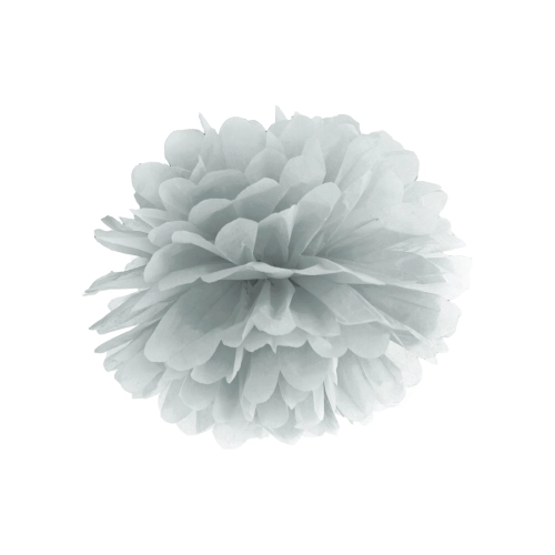 Srebrn papirnat pompon za okrasitev, 25 cm