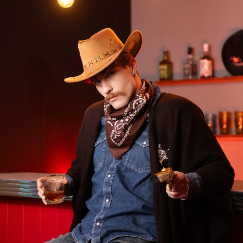 Barna textil bandana party dekorációhoz