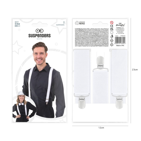 Beli univerzalni naramniki za hlače