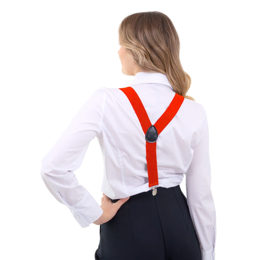 Crvene tregerice za hlače za party