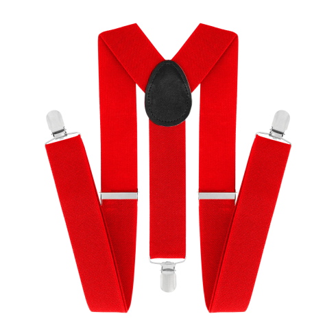 Rdeče naramnice za hlače za zabavo