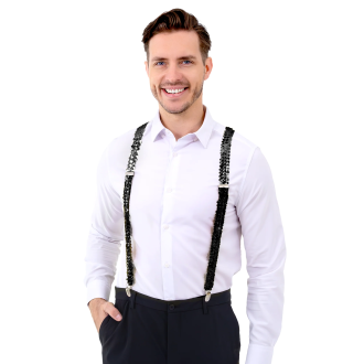 Crne šljokičaste tregerice sa šljokicama za party