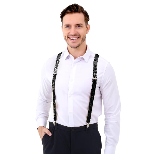 Breteluțe negre strălucitoare cu paiete pentru petreceri