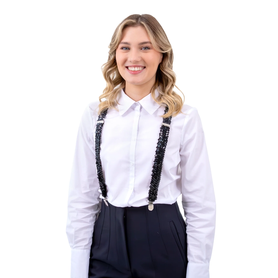 Breteluțe negre strălucitoare cu paiete pentru petreceri