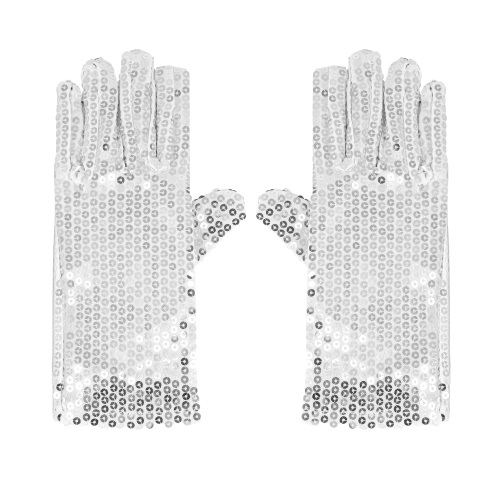 Trblietavé party rukavice strieborné 26 cm