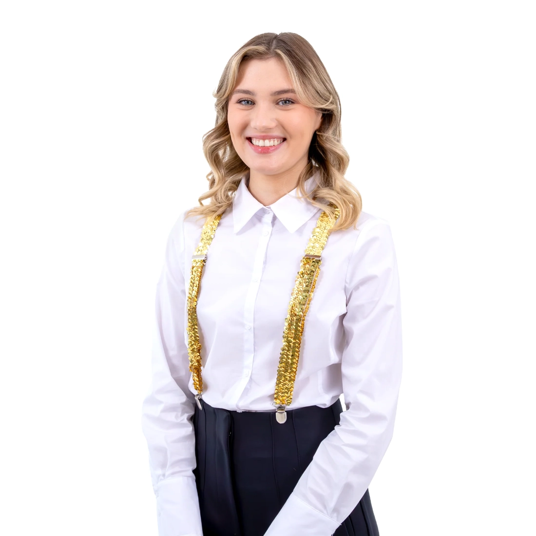 Šljokičaste zlatne tregerice za party