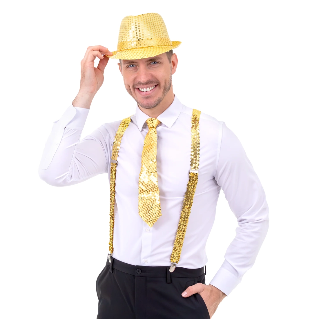 Šljokičaste zlatne tregerice za party