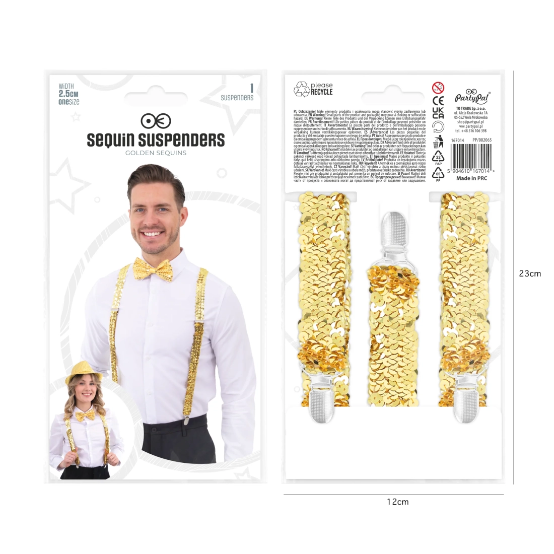 Šljokičaste zlatne tregerice za party