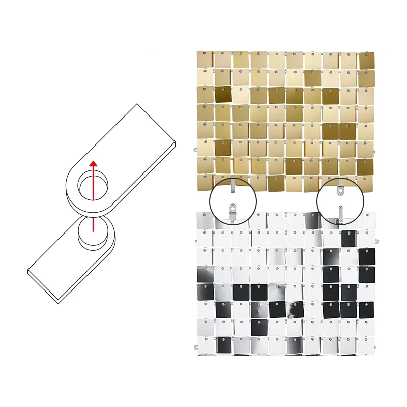 Bleščeča plošča za foto steno, črna, kvadratna, 30x30 cm