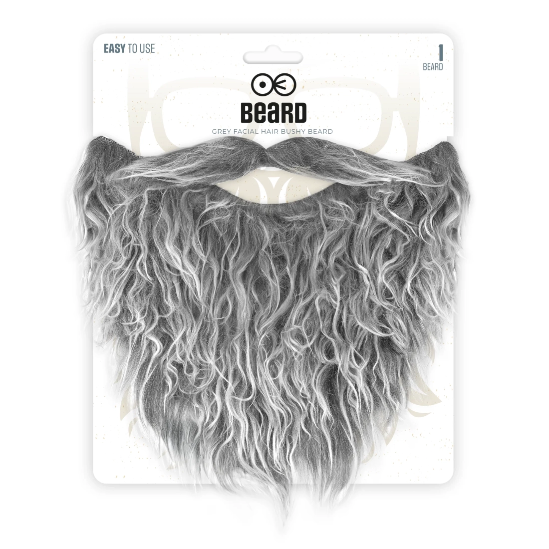 Umelá brada s fúzmi sivá na párty