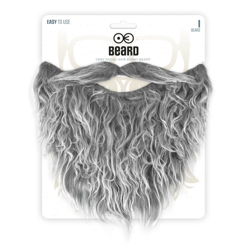 Umelá brada s fúzmi sivá na párty