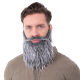 Umelá brada s fúzmi sivá na párty