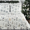 Vianočné obliečky 140x200 cm bavlnené renforcé, biele a oceľové